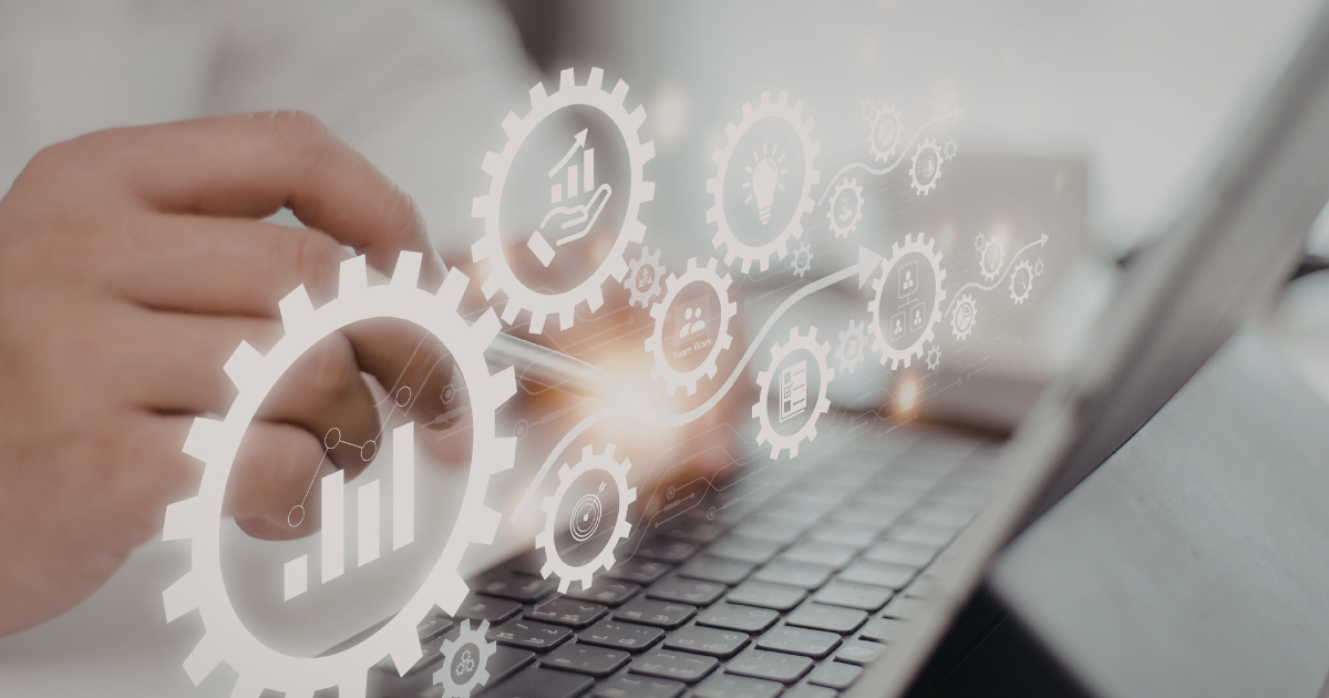 Teacher taking AI assessment on computer